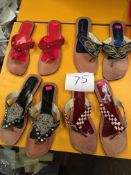 Box Containing Four Pairs of Asian Style Shoes (Assorted Colourways and Sizes)