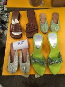 Box Containing Four Pairs of Asian Style Shoes (Assorted Colourways and Sizes)