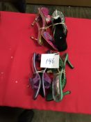 Box Containing Four Pairs of Asian Style Shoes (Assorted Colourways and Sizes)