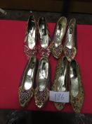 Box Containing Four Pairs of Asian Style Shoes (Assorted Colourways and Sizes)