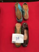 Box Containing Four Pairs of Asian Style Shoes (Assorted Colourways and Sizes)