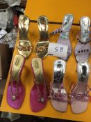 Box Containing Four Pairs of Asian Style Shoes (Assorted Colourways and Sizes)