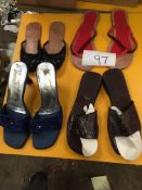 Box Containing Four Pairs of Asian Style Shoes (Assorted Colourways and Sizes)