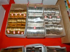 Two Boxes of White Metal and One Box of Yellow Met