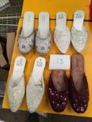 Box Containing Four Pairs of Asian Style Shoes (Assorted Colourways and Sizes)