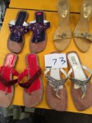 Box Containing Four Pairs of Asian Style Shoes (Assorted Colourways and Sizes)