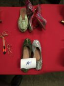 Box Containing Four Pairs of Asian Style Shoes (Assorted Colourways and Sizes)