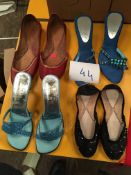 Box Containing Four Pairs of Asian Style Shoes (Assorted Colourways and Sizes)