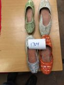 Box Containing Four Pairs of Asian Style Shoes (Assorted Colourways and Sizes)