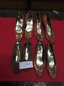 Box Containing Four Pairs of Asian Style Shoes (Assorted Colourways and Sizes)