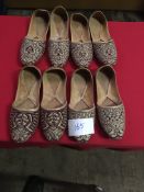 Box Containing Four Pairs of Asian Style Shoes (Assorted Colourways and Sizes)