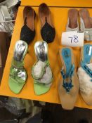 Box Containing Four Pairs of Asian Style Shoes (Assorted Colourways and Sizes)