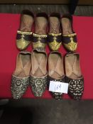 Box Containing Four Pairs of Asian Style Shoes (Assorted Colourways and Sizes)