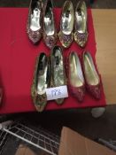 Box Containing Four Pairs of Asian Style Shoes (Assorted Colourways and Sizes)