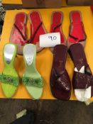 Box Containing Four Pairs of Asian Style Shoes (Assorted Colourways and Sizes)