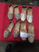 Box Containing Four Pairs of Asian Style Shoes (Assorted Colourways and Sizes)