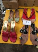 Box Containing Four Pairs of Asian Style Shoes (Assorted Colourways and Sizes)