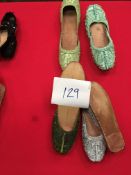 Box Containing Four Pairs of Asian Style Shoes (Assorted Colourways and Sizes)