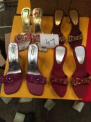 Box Containing Four Pairs of Asian Style Shoes (Assorted Colourways and Sizes)