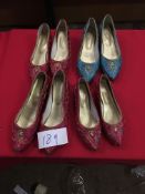 Box Containing Four Pairs of Asian Style Shoes (Assorted Colourways and Sizes)