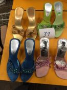 Box Containing Four Pairs of Asian Style Shoes (Assorted Colourways and Sizes)