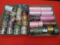 Two Trays of Mixed Asian Style Bracelets & Bangles