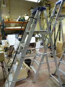 6ft Industrial Aluminum Steps with Hand Rails