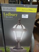 *Garden Zone Ledbury Pedestal Lantern (Black) 100W
