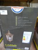 *Garden Zone Cricklade Hearth Wall Lantern (Black