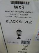 *Garden Zone Wexforn Pedestal Lantern (Black/Silve