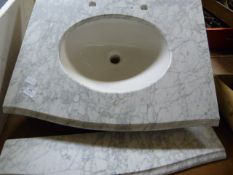 *Marble Bathroom Sink with Splashback and Sides