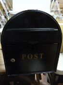 *Dome Topped Black Metal Postbox