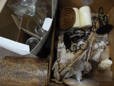 Box of Five Stolzle Wine Glasses and a Box Contain