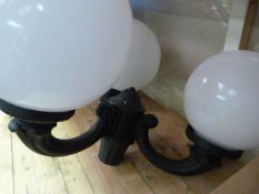 *Three Branch Lamppost Fitting with Three White Gl