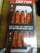 Dekton Nine Piece Soft Grip Magnetic Screwdriver S