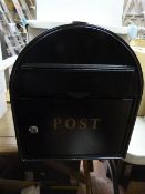 *Dome Topped Black Metal Postbox