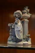 Lladro Figurine - Girl with Flowers