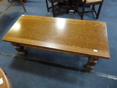 Large Heavy Oak Coffee Table