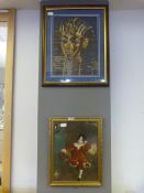 Two Framed Woolwork Tapestry Pictures - Pharaoh an