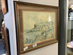 Framed Coloured Print - Whitby