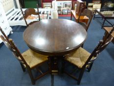 Oak Extending Dining Table with Four Chairs