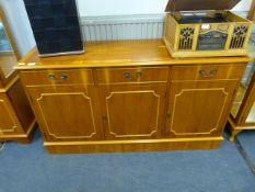 Walnut Inlaid Sideboard with Three Drawers