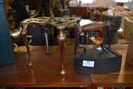 Hotbrick Filled Iron and Brass Trivet