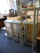 Set of Four Graduated Glass & Metal Shelf Units