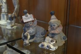 Pair Lladro Figurines - Clowns