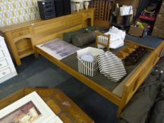 Solid Oak Double Bed Headboard and Base