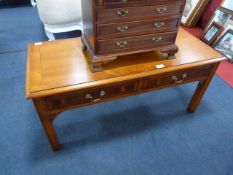 Walnut Coffee Table with Two Drawers