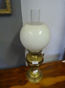 Brass Oil Lamp with Shade and Flute