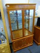 Walnut Display Cabinet with Mirrored Back