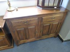Oak Sideboard with Paneled Doors